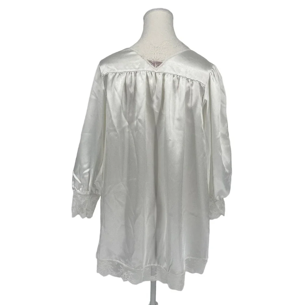 Vintage Nightgown & Robe Set Me 2 Sleepwear White ILGWU Women’s Large - Picture 12 of 16